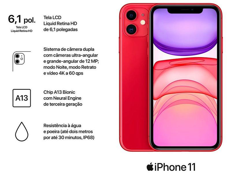 Apple iPhone 11 (PRODUCT RED) 本体 iPhone 11 Apple 128GB (PRODUCT)RED 6,1” 12MP iOS - iPhone